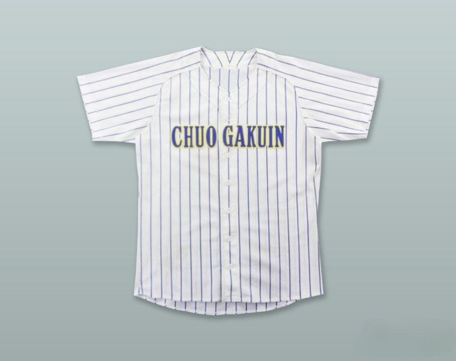 Custom Any Name Number CHUO GAKUIN UNIVERSITY CHIBA JAPAN WHITE PINSTRIPED BASEBALL JERSEY Top Stitched S-6XL