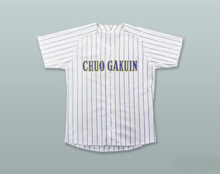 Custom Any Name Number CHUO GAKUIN UNIVERSITY CHIBA JAPAN WHITE PINSTRIPED BASEBALL JERSEY Top Stitched S-6XL