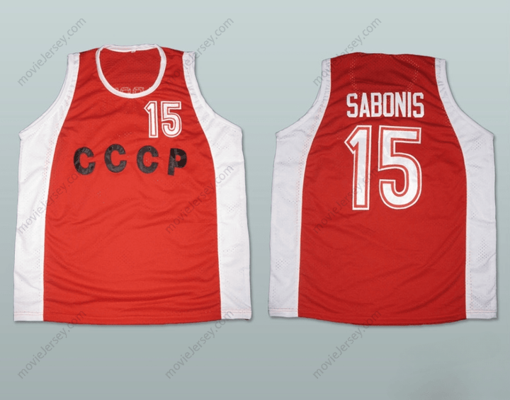 CUSTOM ANY Name Number ARVYDAS SABONIS SOVIET UNION CCCP BASKETBALL JERSEY Top Stitched S-6XL