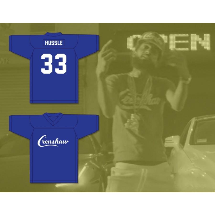 CUSTOM ANY Name Number NIPSEY HUSSLE 33 CRENSHAW Football Jersey Top Stitched S-6XL