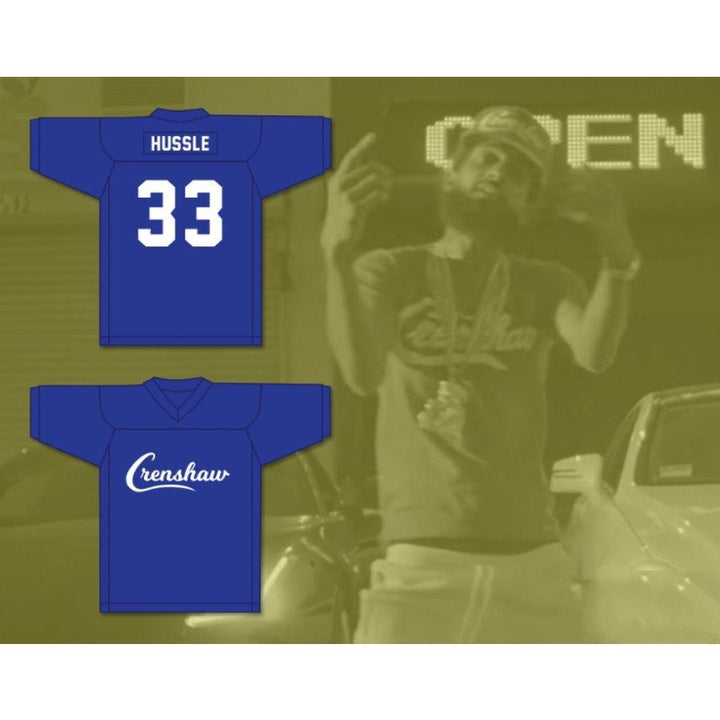 CUSTOM ANY Name Number NIPSEY HUSSLE 33 CRENSHAW Football Jersey Top Stitched S-6XL