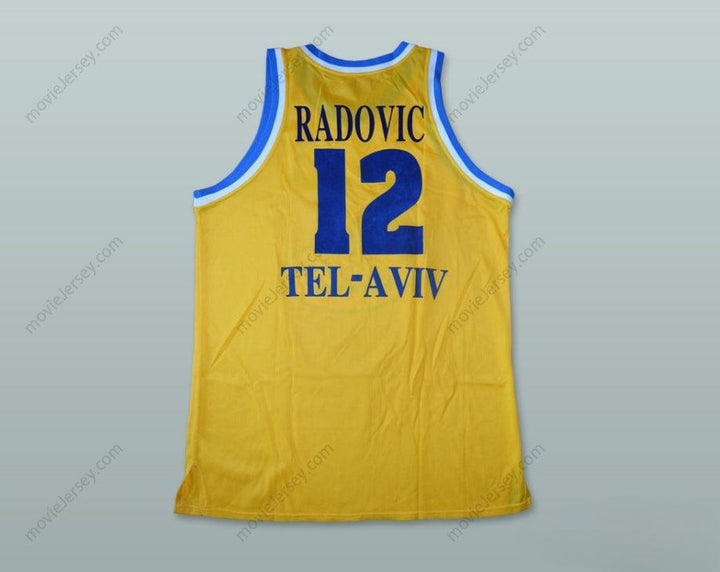 CUSTOM ANY Name Number VELIBOR RADOVIC 12 MACCABI TEL AVIV ISRAEL BASKETBALL JERSEY Top Stitched S-6XL