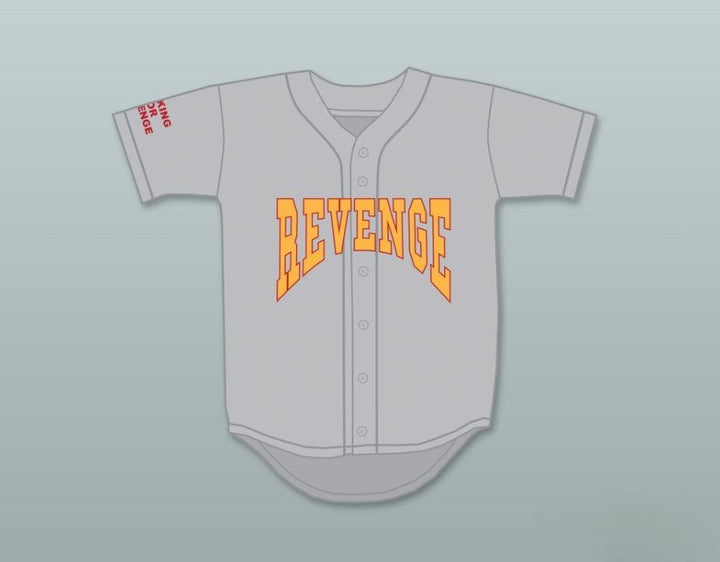 Custom Any Name Number DRAKE SUMMER SIXTEEN REVENGE LOOKING FOR REVENGE GRAY BASEBALL JERSEY Top Stitched S-6XL