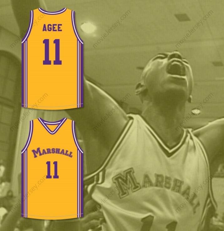 CUSTOM ANY Name Number ARTHUR AGEE 11 JOHN MARSHALL METROPOLITAN HIGH SCHOOL COMMANDOS YELLOW BASKETBALL JERSEY HOOP DREAMS Top Stitched S-6XL