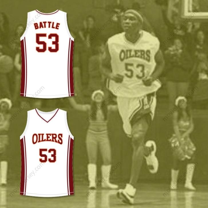 CUSTOM ANY Name Number NANA GBEWONYO JUNIOR BATTLE 53 RICHMOND OILERS AWAY BASKETBALL JERSEY COACH CARTER Top Stitched S-6XL