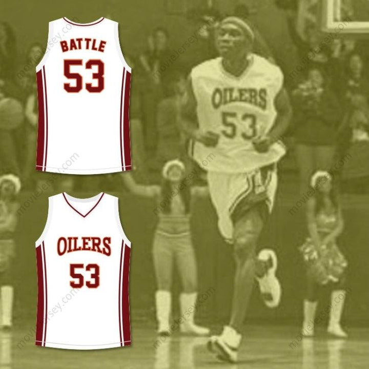 CUSTOM ANY Name Number NANA GBEWONYO JUNIOR BATTLE 53 RICHMOND OILERS AWAY BASKETBALL JERSEY COACH CARTER Top Stitched S-6XL