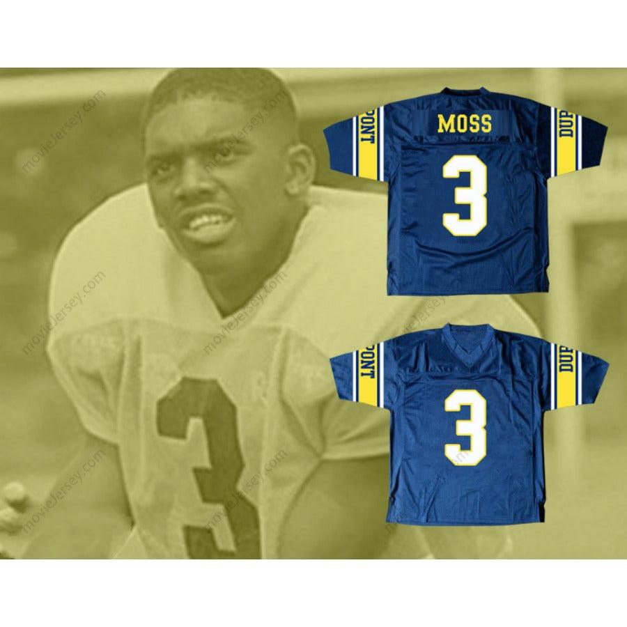 CUSTOM RANDY MOSS 3 DUPONT PANTHERS HIGH SCHOOL FOOTBALL JERSEY Top Stitched S-6XL