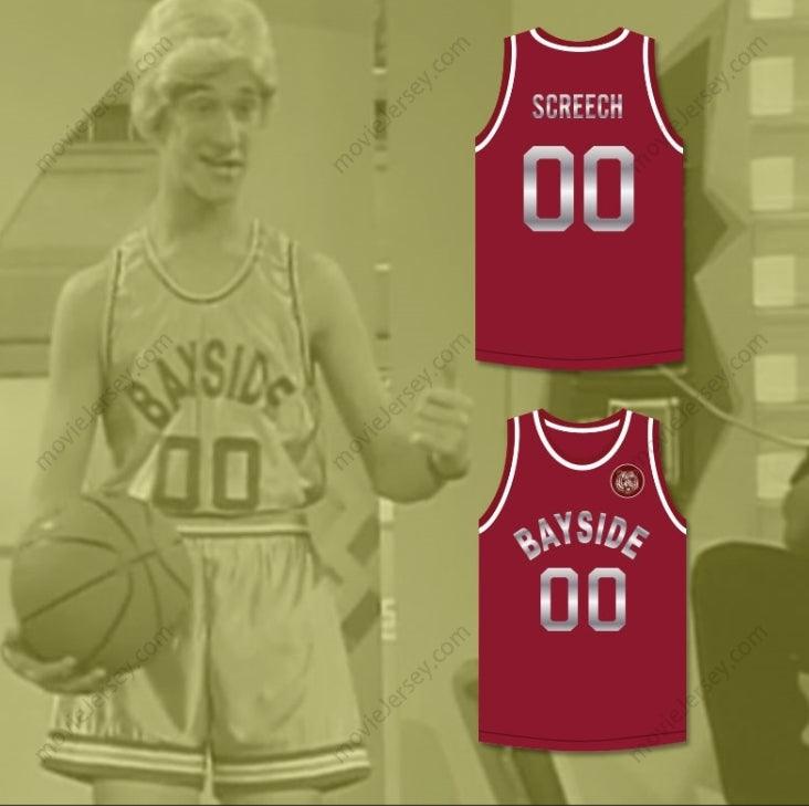 CUSTOM ANY Name Number SAVED BY THE BELL SCREECH 00 BAYSIDE TIGERS MAROON BASKETBALL JERSEY INCLUDES TIGER PATCH Top Stitched S-6XL