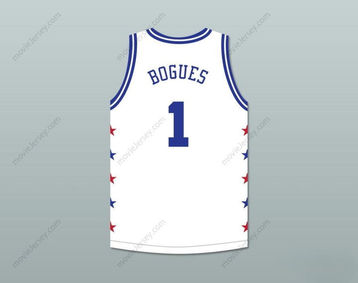 CUSTOM ANY Name Number MUGGSY BOGUES 1 MAGIC JOHNSON ALL STAR GAME WHITE BASKETBALL JERSEY 1988 MIDSUMMER NIGHT'S MAGIC CHARITY EVENT Top Stitched S-6XL