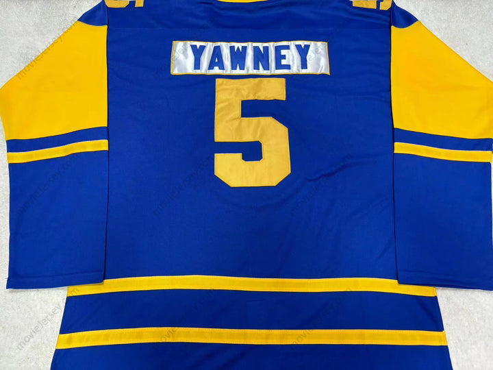 Custom Any Name Number TRENT YAWNEY 5 SASKATOON BLADES BLUE HOCKEY JERSEY Top Stitched S-6XL