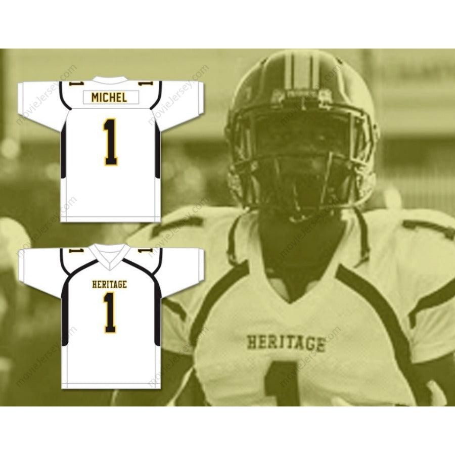 CUSTOM ANY Name Number SONY MICHEL 1 AMERICAN HERITAGE SCHOOL PATRIOTS Football Jersey Top Stitched S-6XL