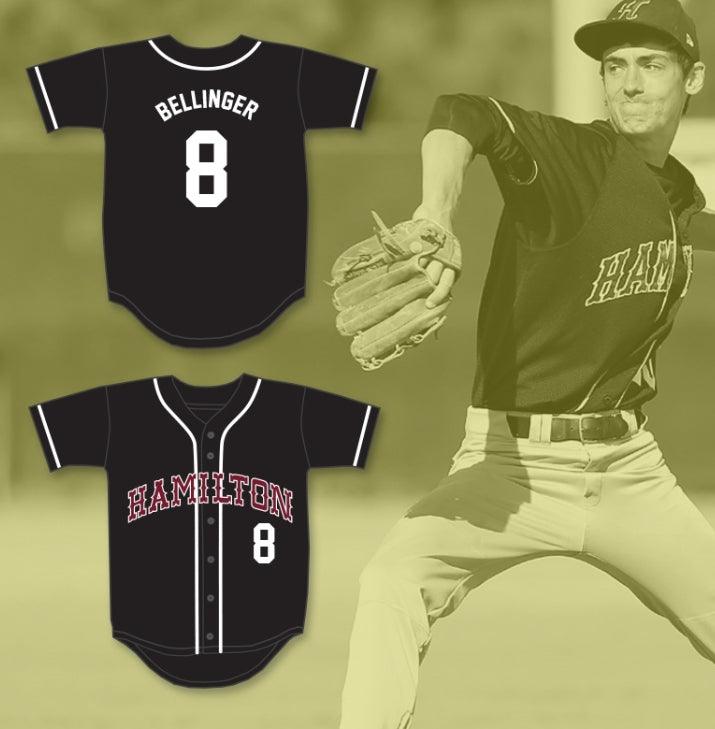 Custom Any Name Number CODY BELLINGER 8 HAMILTON HIGH SCHOOL HUSKIES BLACK BASEBALL JERSEY 2 Top Stitched S-6XL