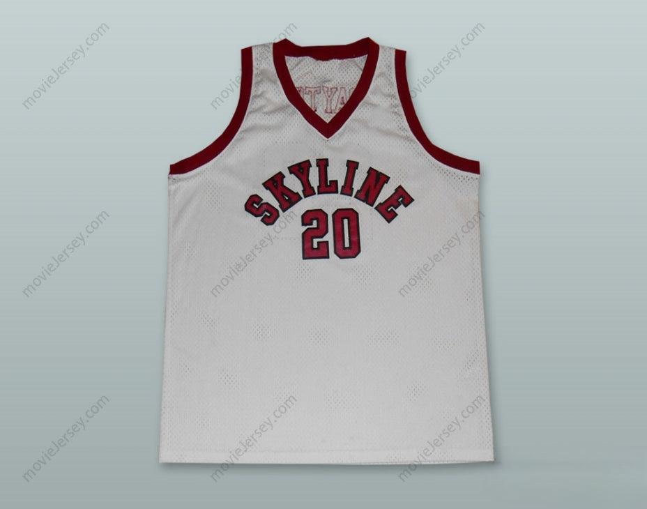 CUSTOM ANY Name Number GARY PAYTON 20 SKYLINE HIGH SCHOOL BASKETBALL JERSEY WHITE Top Stitched S-6XL