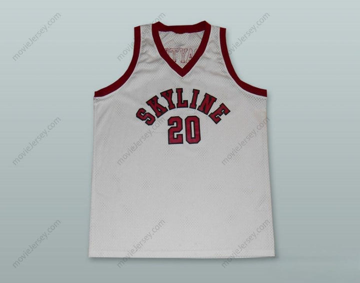 CUSTOM ANY Name Number GARY PAYTON 20 SKYLINE HIGH SCHOOL BASKETBALL JERSEY WHITE Top Stitched S-6XL