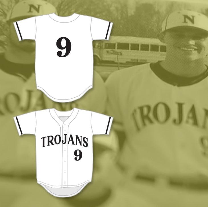 Custom Any Name Number COREY SEAGER 9 NORTHWEST CABARRUS HIGH SCHOOL TROJANS WHITE BASEBALL JERSEY 1 Top Stitched S-6XL