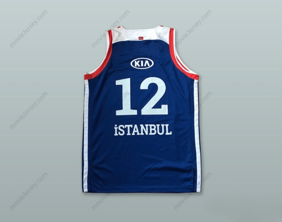 CUSTOM ANY Name Number ANADOLU EFES SK ISTANBUL TURKEY 12 BLUE BASKETBALL JERSEY Top Stitched S-6XL