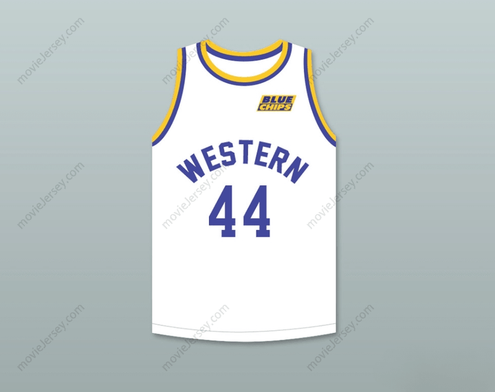 CUSTOM ANY Name Number ANTHONY C HALL TONY THE POINT SHAVER 44   WHITE BASKETBALL JERSEY WITH BLUE CHIPS PATCH Top Stitched S-6XL
