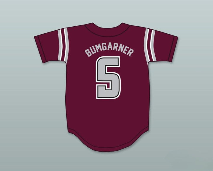 Custom Any Name Number MADISON BUMGARNER 5   HIGH SCHOOL SPARTANS MAROON BASEBALL JERSEY 2 Top Stitched S-6XL
