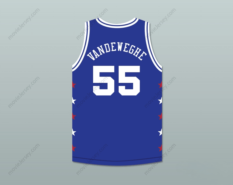 CUSTOM ANY Name Number KIKI VANDEWEGHE 55 MAGIC JOHNSON ALL STAR GAME BLUE BASKETBALL JERSEY 1989 MIDSUMMER NIGHT'S MAGIC CHARITY EVENT Top Stitched S-6XL