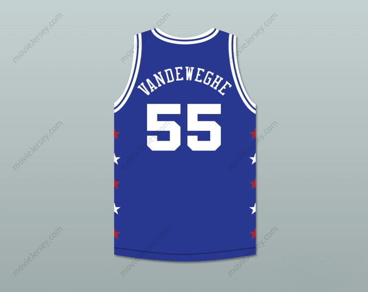 CUSTOM ANY Name Number KIKI VANDEWEGHE 55 MAGIC JOHNSON ALL STAR GAME BLUE BASKETBALL JERSEY 1989 MIDSUMMER NIGHT'S MAGIC CHARITY EVENT Top Stitched S-6XL