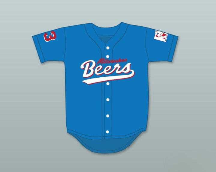Custom Any Name Number KENNY SCOLARI 23  BEERS DELUXE BASEKETBALL BLUE BASEBALL JERSEY Top Stitched S-6XL