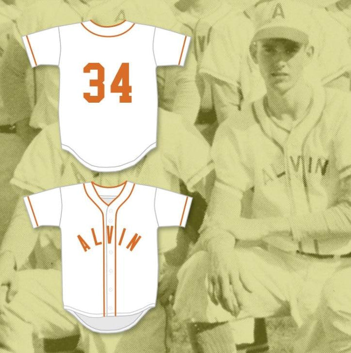 Custom Any Name Number NOLAN RYAN 34 ALVIN HIGH SCHOOL YELLOWJACKETS WHITE BASEBALL JERSEY 1 Top Stitched S-6XL