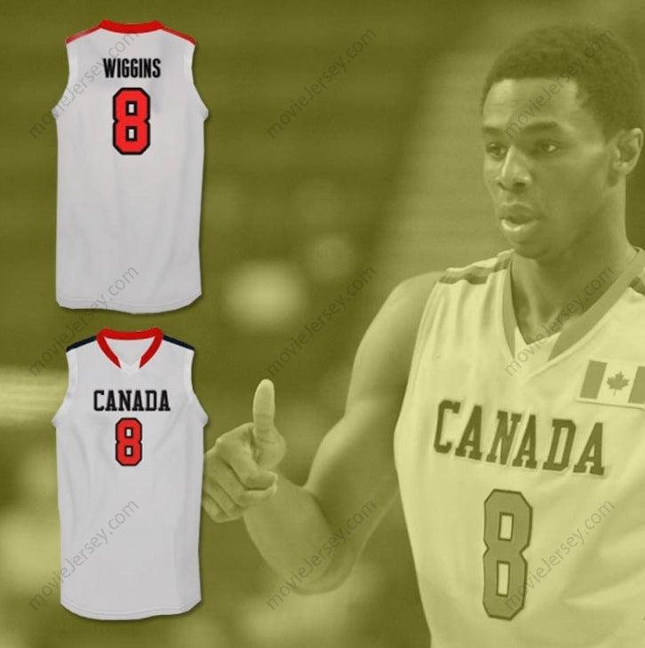 CUSTOM ANY Name Number ANDREW WIGGINS CANADA WHITE BASKETBALL JERSEY Top Stitched S-6XL