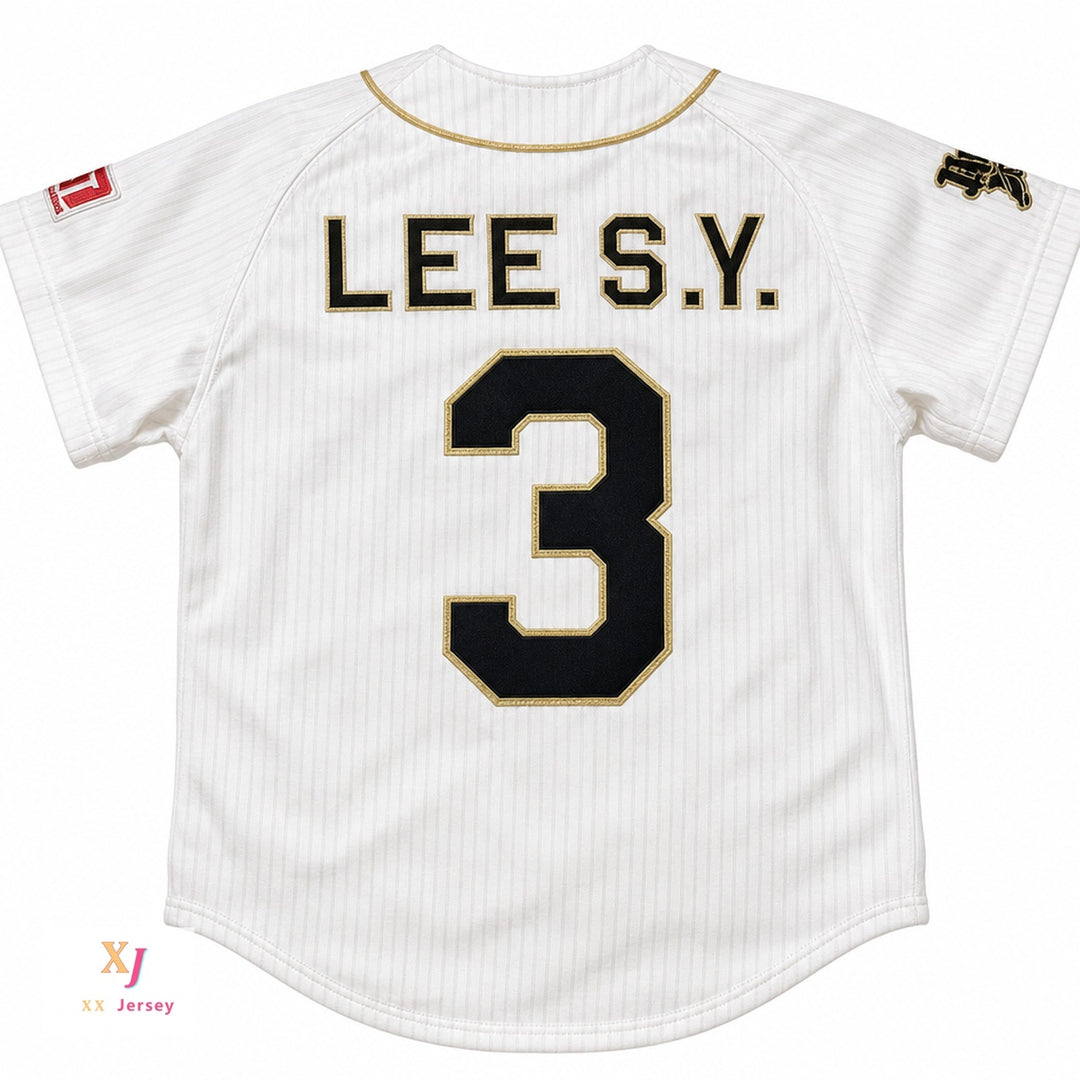 Custom Any Name Number LEE S.Y. 3 ORIX BUFFALOES BASEBALL JERSEY WITH PATCHES Top Stitched S-6XL