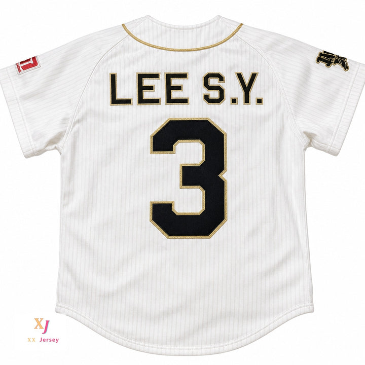 Custom Any Name Number LEE S.Y. 3 ORIX BUFFALOES BASEBALL JERSEY WITH PATCHES Top Stitched S-6XL