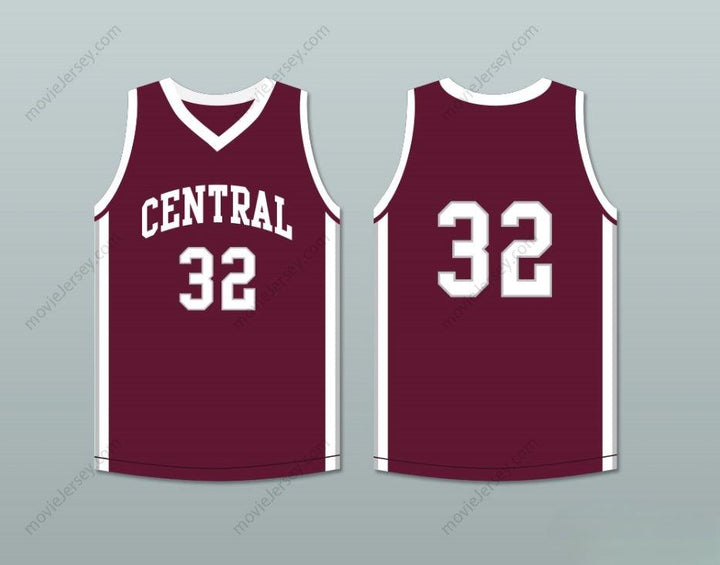 CUSTOM ANY Name Number PLAYER 32 BRISTOL CENTRAL RAMS MAROON BASKETBALL JERSEY Top Stitched S-6XL