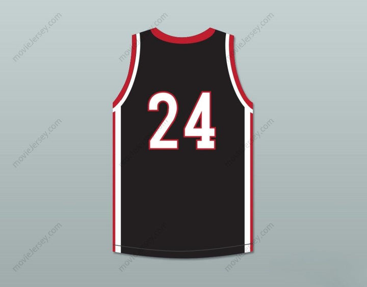 CUSTOM ANY Name Number KAWHI LEONARD 24 MARTIN LUTHER KING HIGH SCHOOL  BLACK BASKETBALL JERSEY 5 Top Stitched S-6XL