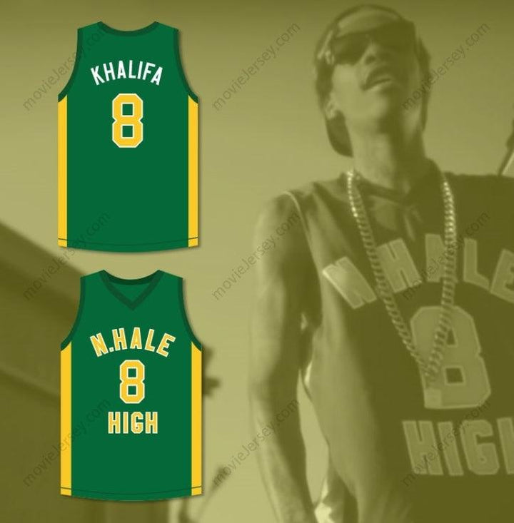 CUSTOM ANY Name Number WIZ KHALIFA 8 N. HALE HIGH SCHOOL BASKETBALL JERSEY YOUNG, WILD AND FREE Top Stitched S-6XL