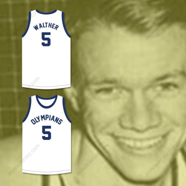 CUSTOM ANY Name Number PAUL WALTHER 5  OLYMPIANS RETRO WHITE BASKETBALL JERSEY Top Stitched S-6XL