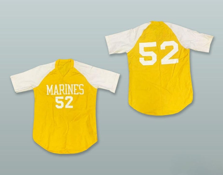 Custom Any Name Number MARINES 52 YELLOW PULLOVER BASEBALL JERSEY Top Stitched S-6XL