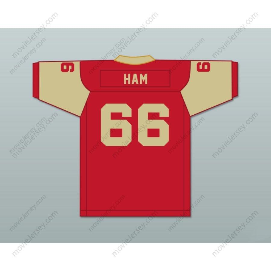 CUSTOM ANY Name Number JACK HAM 66 BISHOP MCCORT HIGH SCHOOL CRIMSON CRUSHERS Football Jersey Top Stitched S-6XL