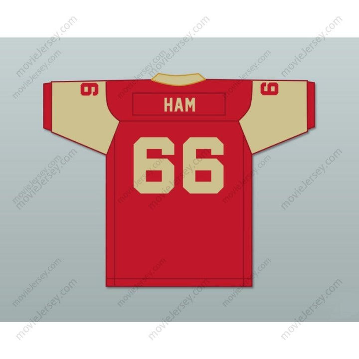 CUSTOM ANY Name Number JACK HAM 66 BISHOP MCCORT HIGH SCHOOL CRIMSON CRUSHERS Football Jersey Top Stitched S-6XL