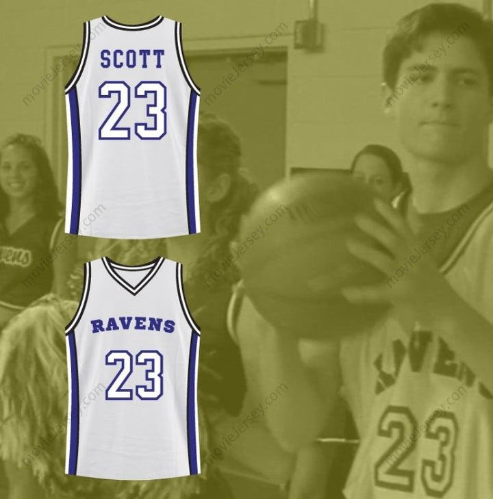 CUSTOM ANY Name Number NATHAN SCOTT 23 ONE TREE HILL RAVENS WHITE ORIGINAL PILOT BASKETBALL JERSEY Top Stitched S-6XL