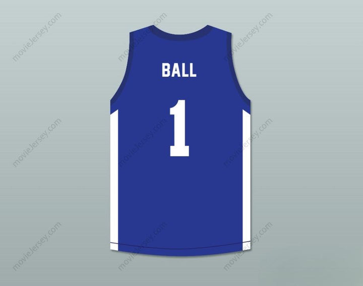 CUSTOM ANY Name Number LAMELO BALL 1 SPIRE BLUE BASKETBALL JERSEY Top Stitched S-6XL