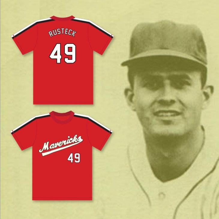 Custom Any Name Number DICK RUSTECK 49   RED BASEBALL JERSEY THE BATTERED BASTARDS OF BASEBALL Top Stitched S-6XL