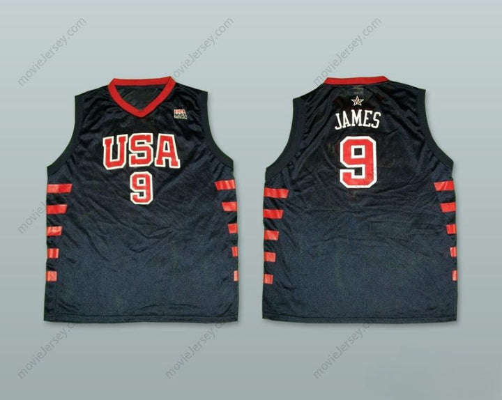 CUSTOM ANY Name Number LEBRON JAMES 9 USA TEAM AWAY BASKETBALL JERSEY Top Stitched S-6XL