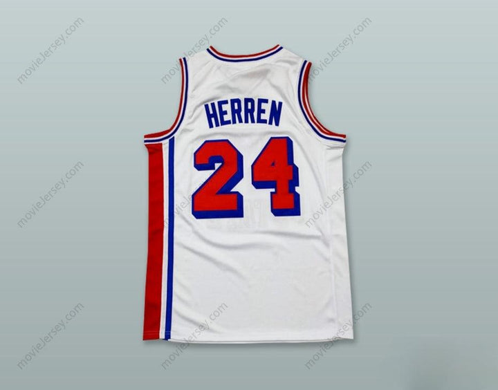 CUSTOM ANY Name Number CHRIS HERREN 24 FRESNO STATE BULLDOGS WHITE BASKETBALL JERSEY Top Stitched S-6XL