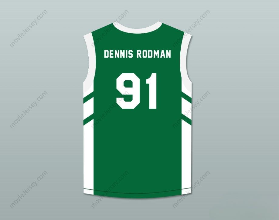 CUSTOM ANY Name Number DENNIS RODMAN 91 GREEN BASKETBALL JERSEY DENNIS RODMAN'S BIG BANG IN PYONGYANG Top Stitched S-6XL