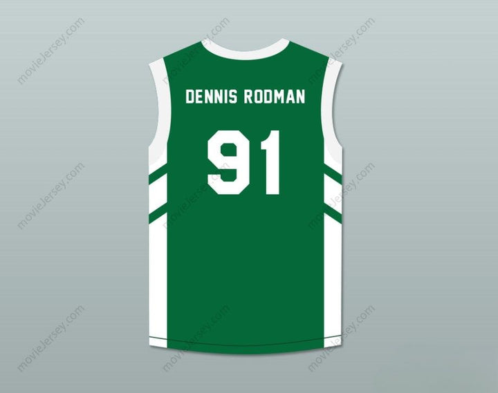 CUSTOM ANY Name Number DENNIS RODMAN 91 GREEN BASKETBALL JERSEY DENNIS RODMAN'S BIG BANG IN PYONGYANG Top Stitched S-6XL