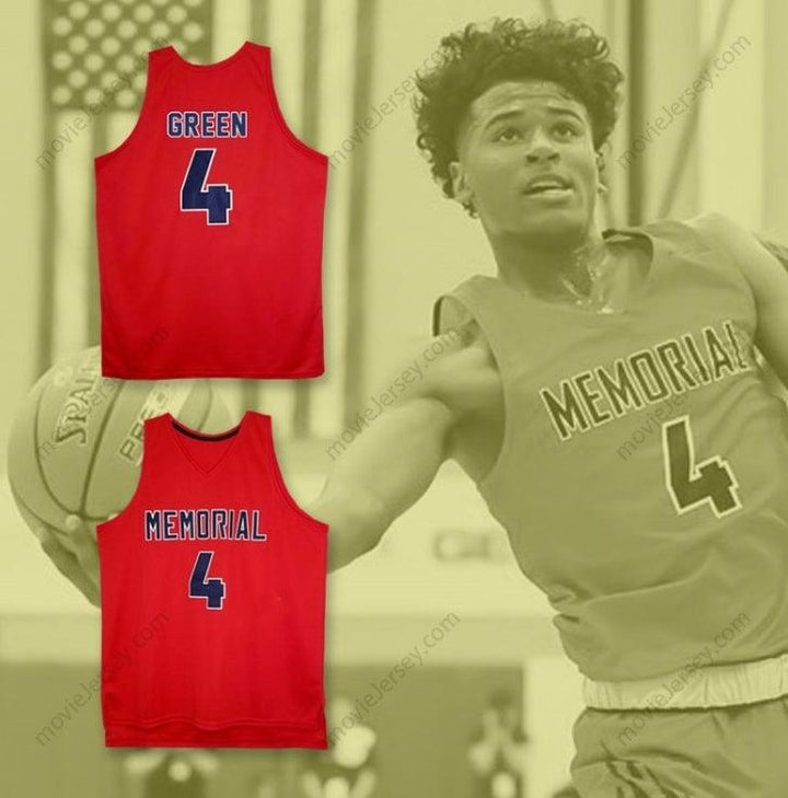 CUSTOM ANY Name Number JALEN GREEN 4 SAN JOAQUIN MEMORIAL HIGH SCHOOL PANTHERS RED BASKETBALL JERSEY Top Stitched S-6XL