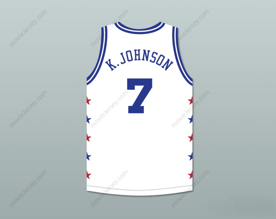 CUSTOM ANY Name Number KEVIN JOHNSON 7 MAGIC JOHNSON ALL STAR GAME WHITE BASKETBALL JERSEY 1989 MIDSUMMER NIGHT'S MAGIC CHARITY EVENT Top Stitched S-6XL