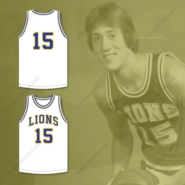 CUSTOM ANY Name Number JEFF HORNACEK 15 LYONS TOWNSHIP HIGH SCHOOL LIONS WHITE BASKETBALL JERSEY 1 Top Stitched S-6XL