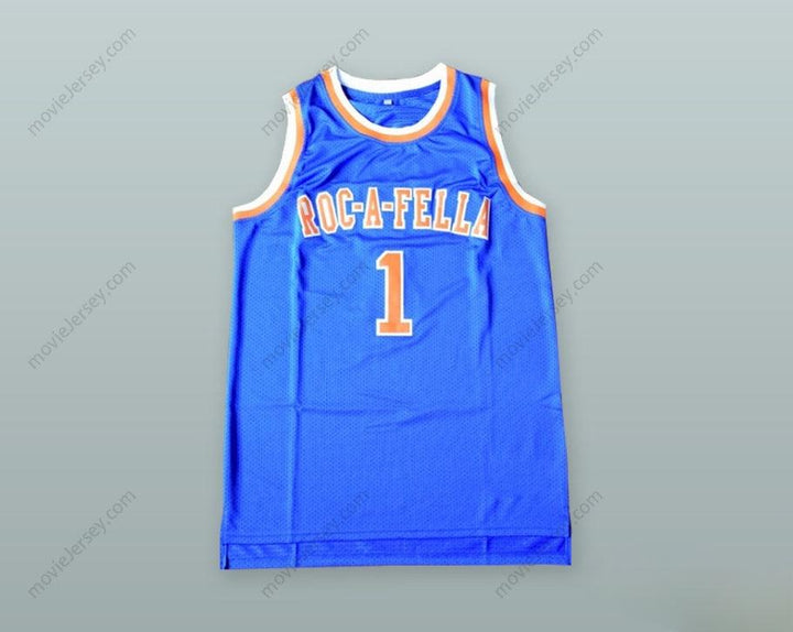 CUSTOM ANY Name Number SHAWN CARTER 1 ROC-A-FELLA BLUE BASKETBALL JERSEY Top Stitched S-6XL