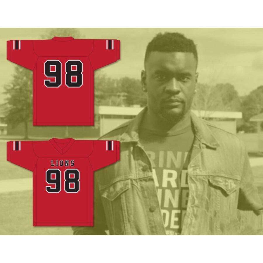 CUSTOM ANY Name Number GARY MCCRAE 98 EMCC LIONS FOOTBALL JERSEY INCLUDES PATCHES Top Stitched S-6XL