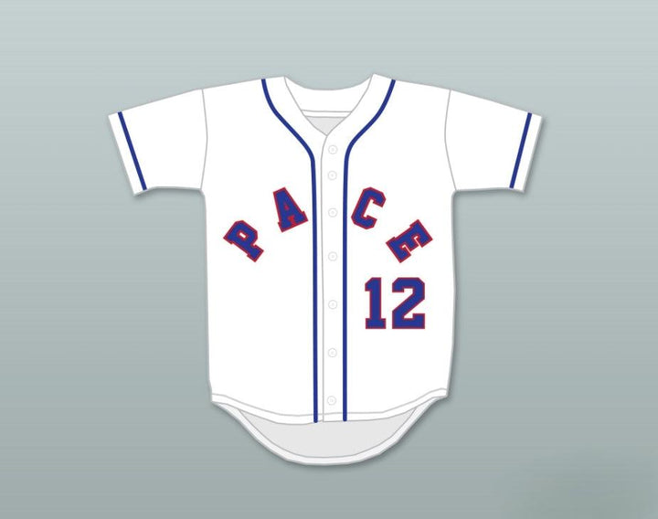 Custom Any Name Number BOBBY CASSEVAH 12 PACE ATHLETIC AND RECREATION ASSOCIATION WHITE BASEBALL JERSEY 1 Top Stitched S-6XL