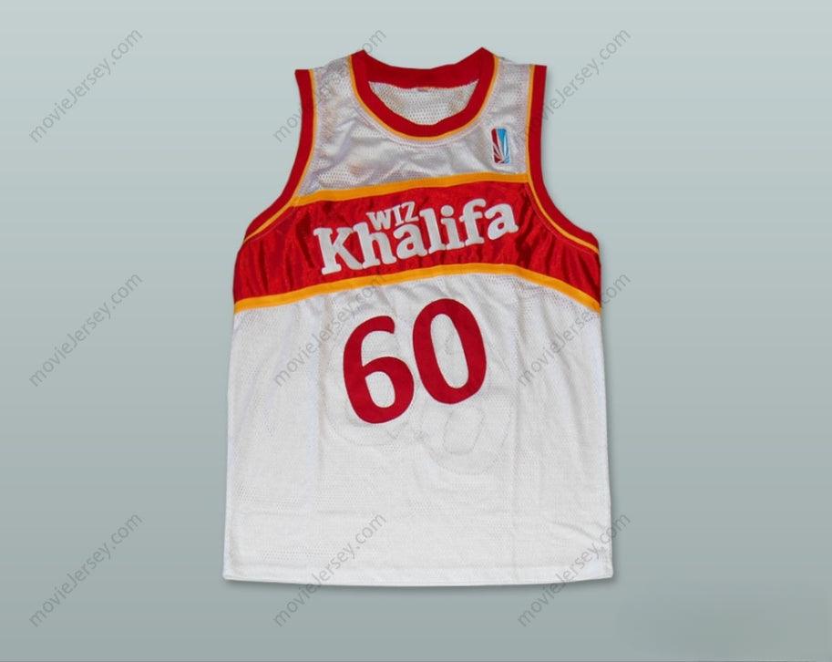 CUSTOM ANY Name Number WIZ KHALIFA 60 TAYLOR GANG WHITE BASKETBALL JERSEY WITH PATCH Top Stitched S-6XL